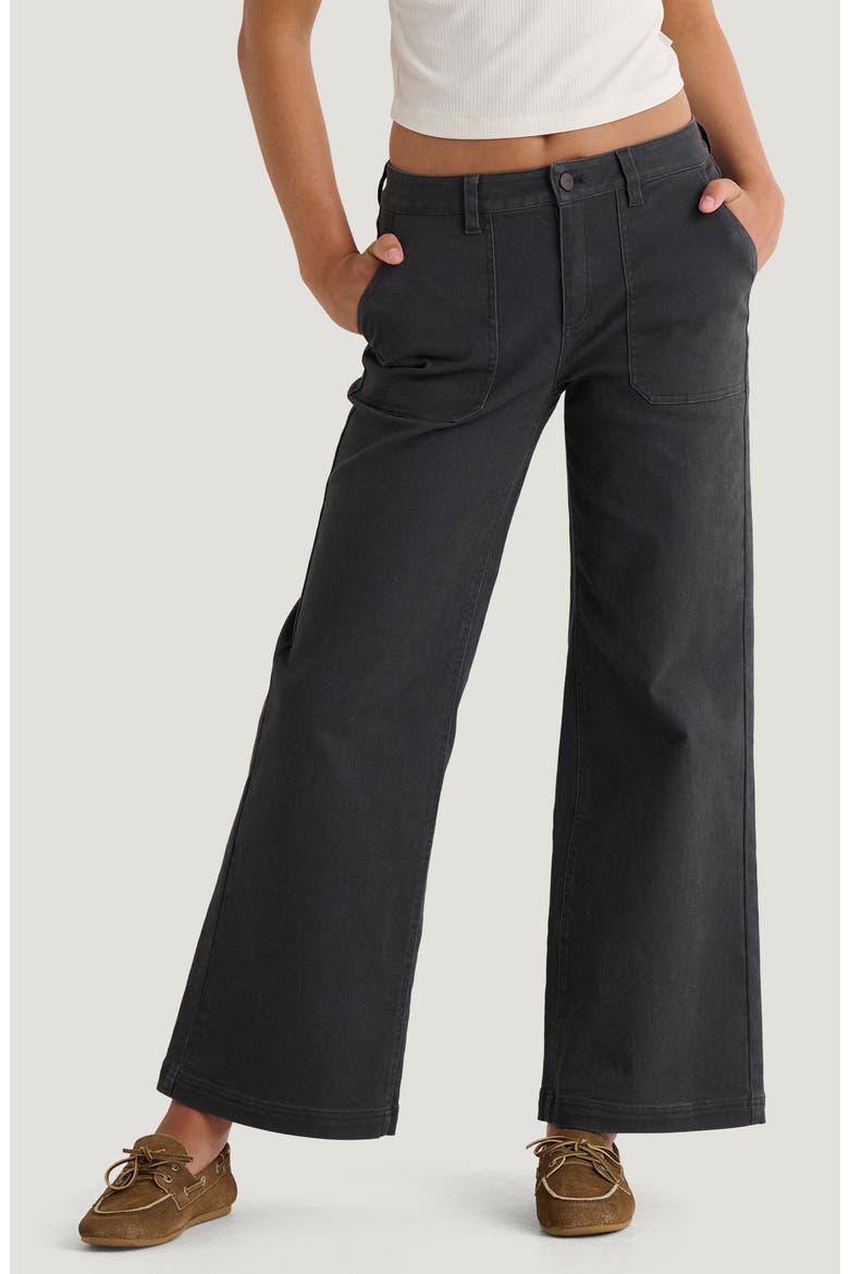 Wide Leg Stretch Cotton Pants, Main, color, ANTHRACITE