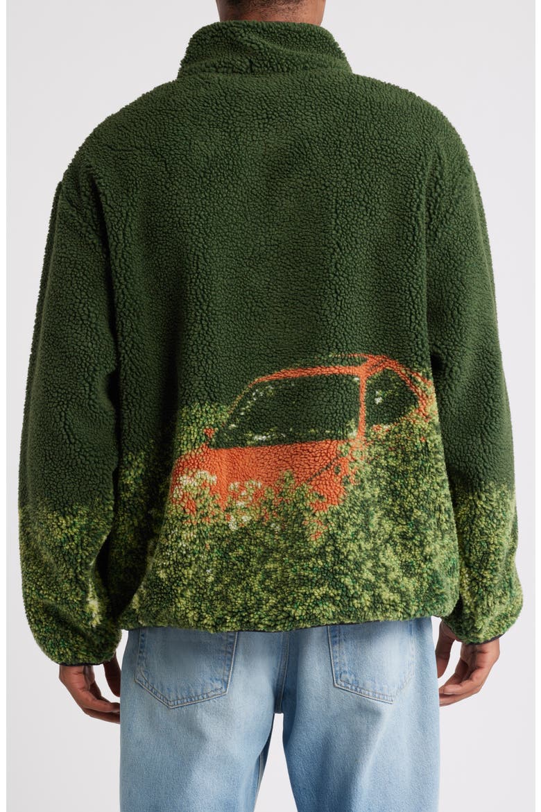Forgotten High Pile Fleece Half-Zip Pullover, Alternate, color, KELP