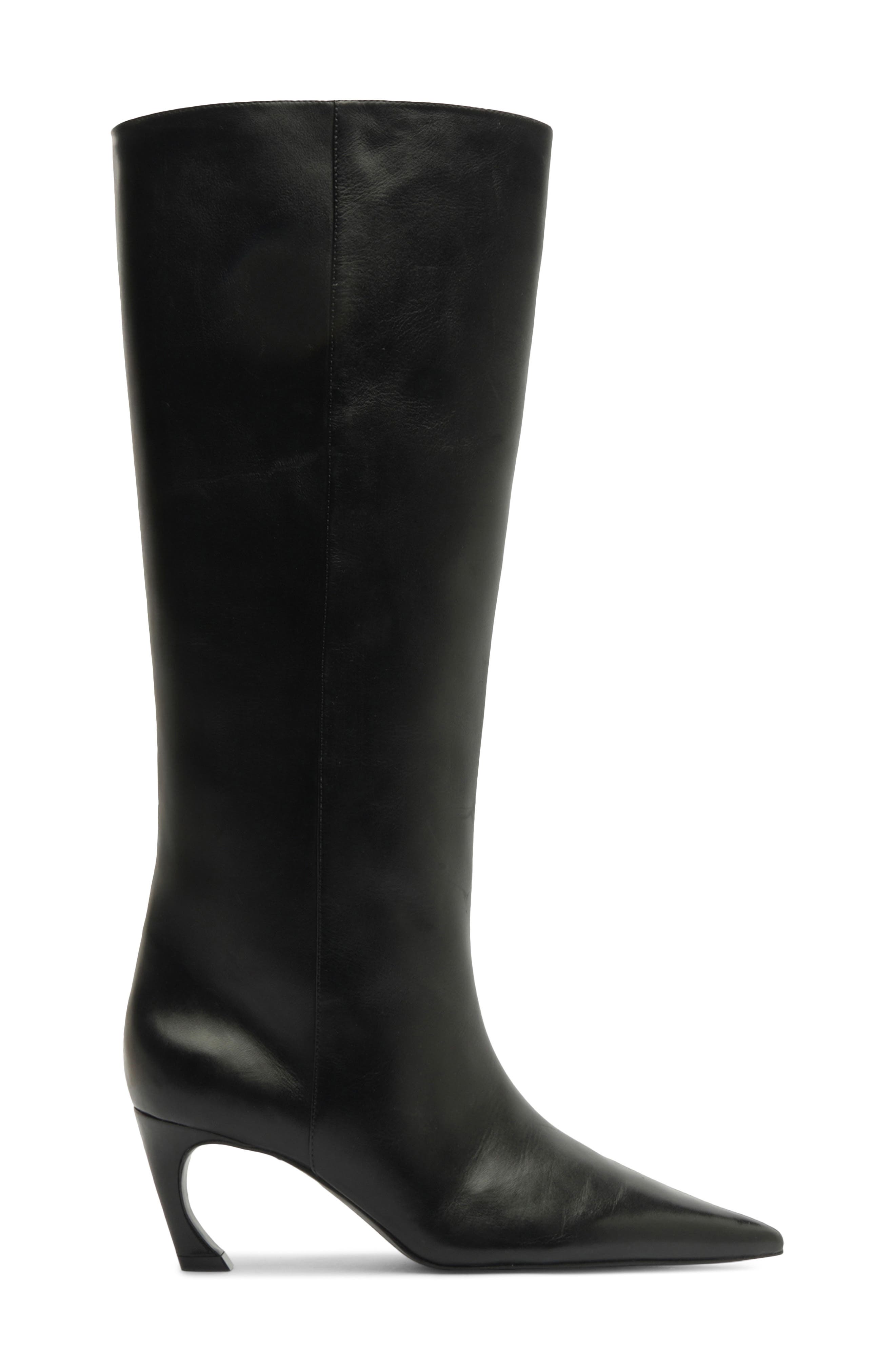 Schutz Lexi Pointed Toe Knee HIgh Boot, Alternate, color, Black