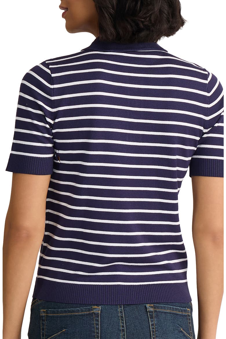 Stripe Short Sleeve Polo, Alternate, color, PACIFIC NAVY / NATURAL WHITE