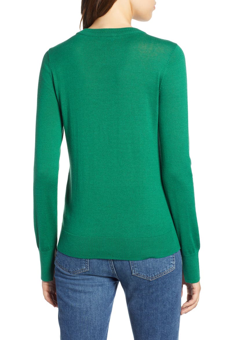 Slit Sleeve Sweater, Alternate, color, GREEN VERDANT