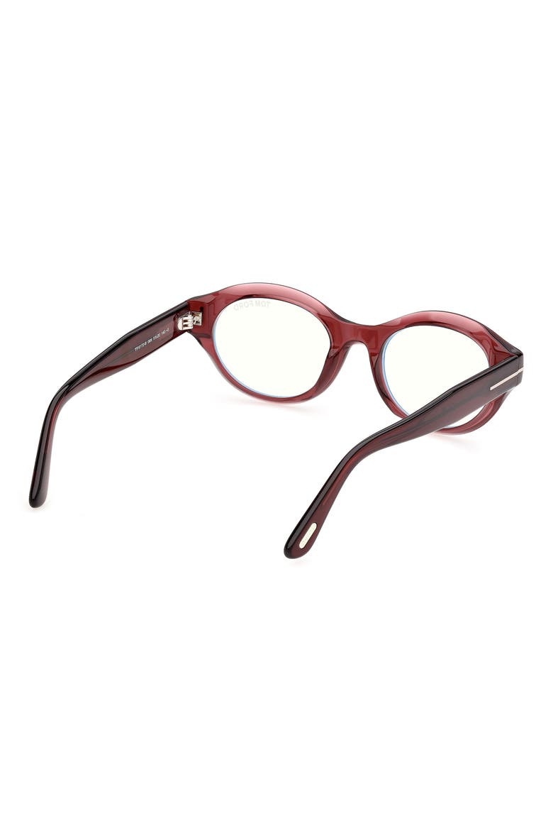 51mm Oval Sunglasses, Alternate, color, SHINY TRANSPARENT DARK BURGUN