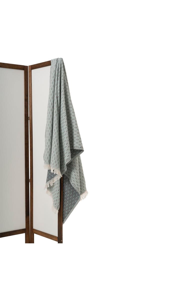 Diamond Loom Turkish Cotton Towel & Throw, Alternate, color, Sage Green
