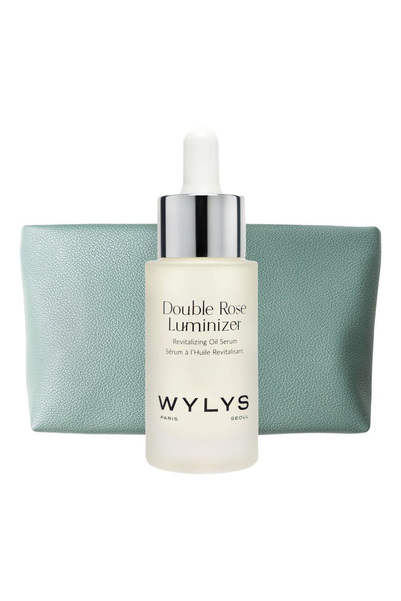 Double Rose Luminizer & Sage Verte Makeup Bag, Main, color, None