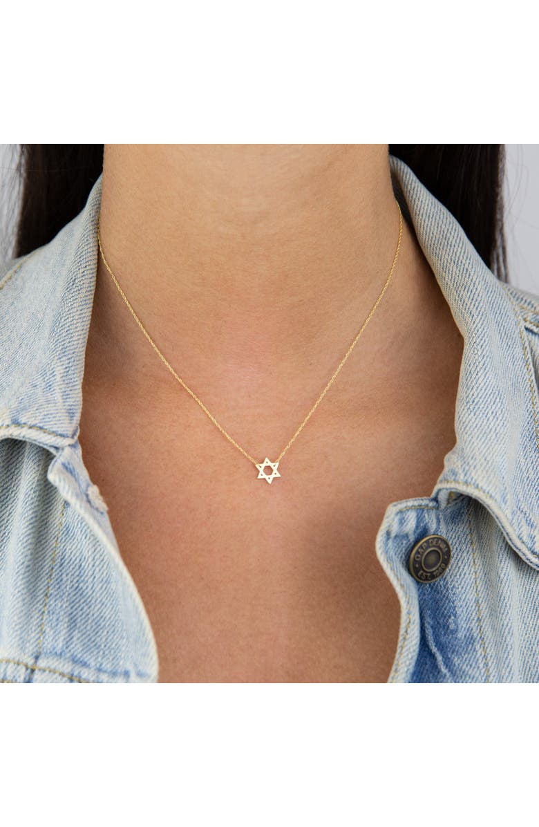 BY ADINA EDEN Solid Star of David Necklace 14K, Alternate, color, 14K Gold