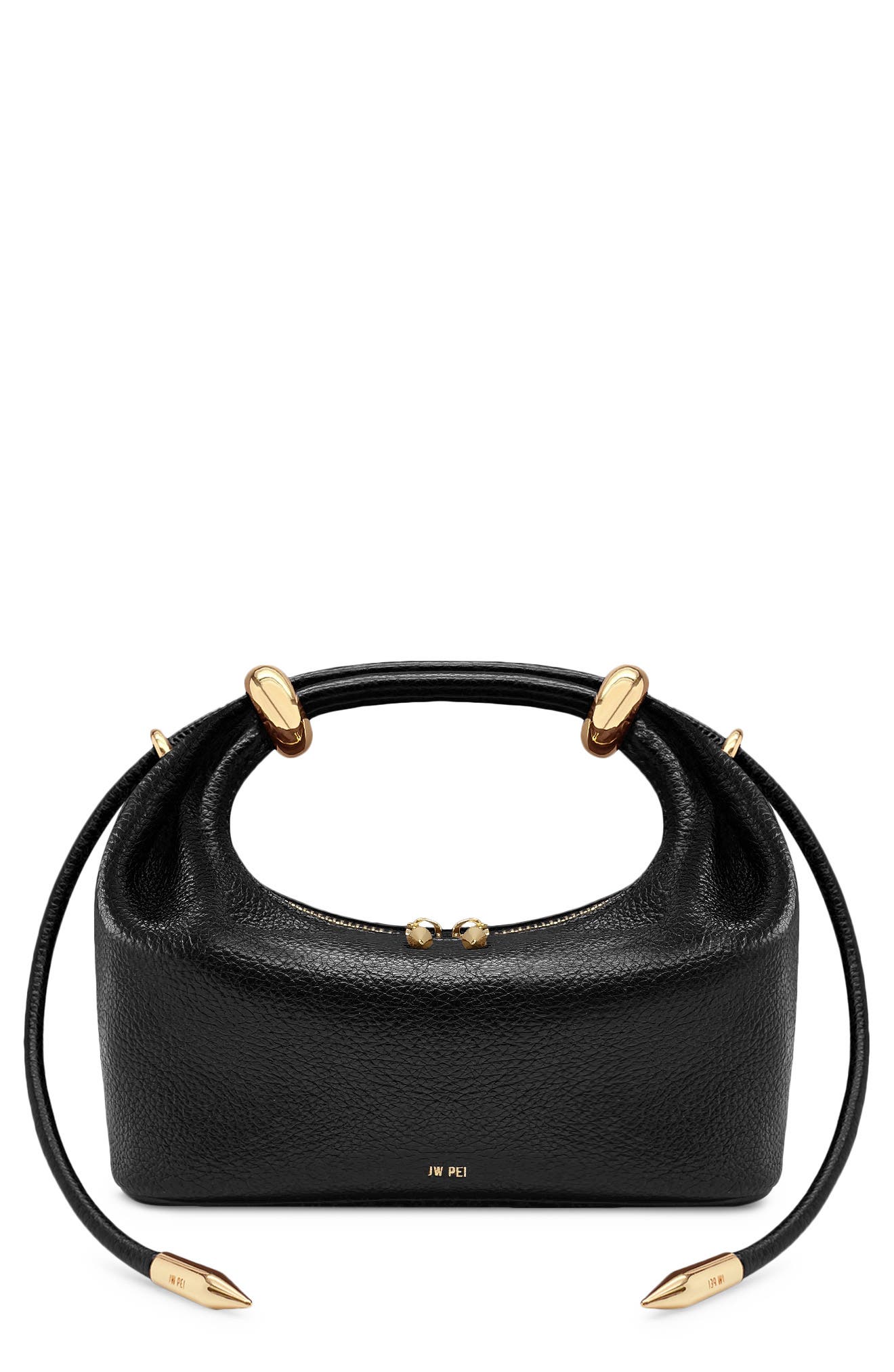 JW PEI Ellie Metal Ring Clutch, Main, color, Black