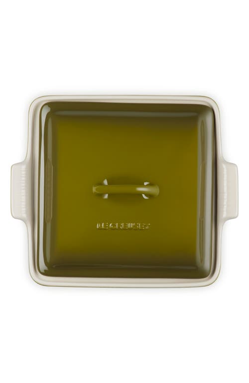 Le Creuset Heritage 2-quart Covered Square Stoneware Casserole In Olive