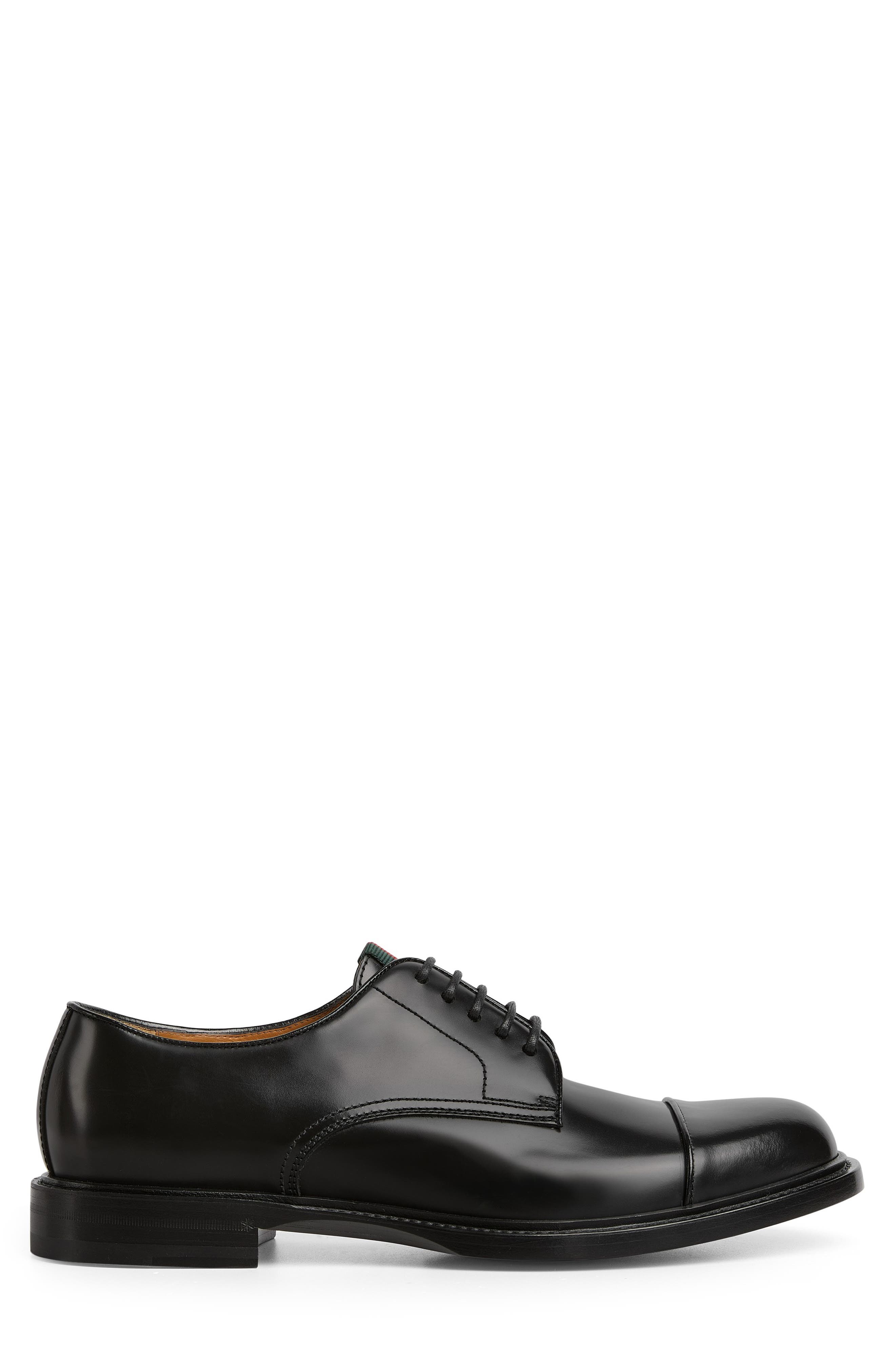 Gucci William Cap Toe Derby, Alternate, color, Black