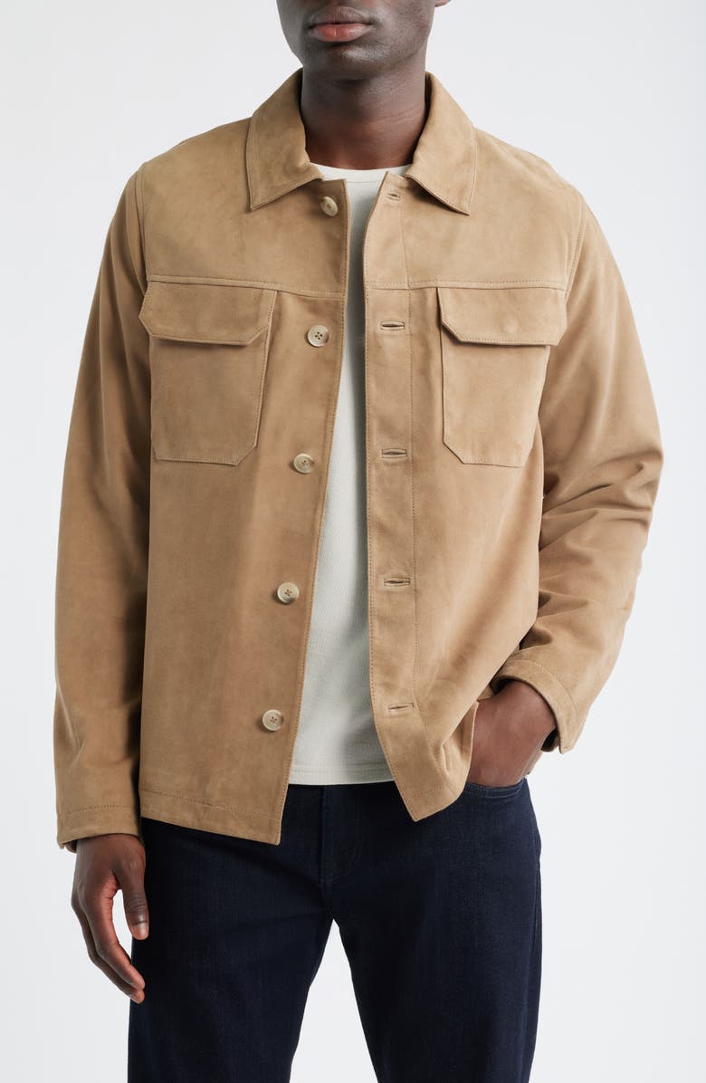 Nordstrom Suede Jacket, Main, color, Tan Greige