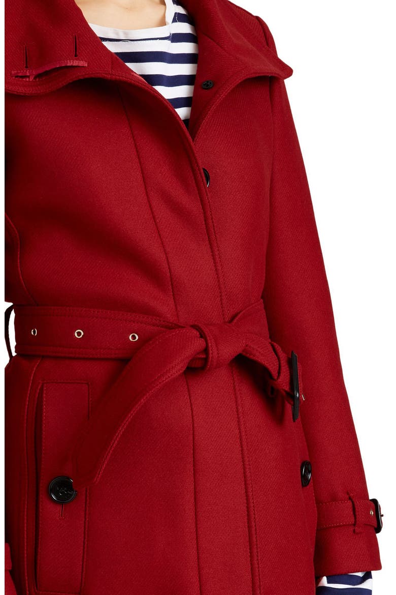 Gibbsmoore Funnel Collar Trench Coat, Alternate, color, DAMSON RED