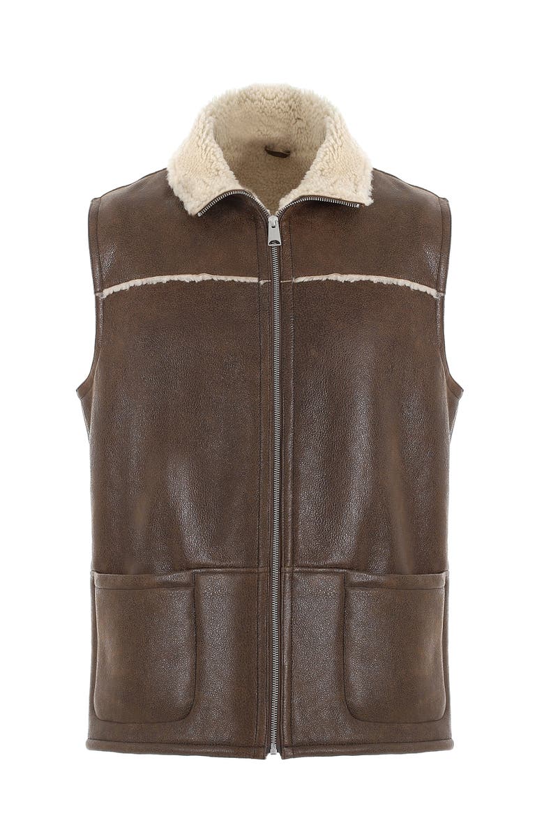 Furniq UK Sheepskin Waistcoat, Alternate, color, Camel Brown
