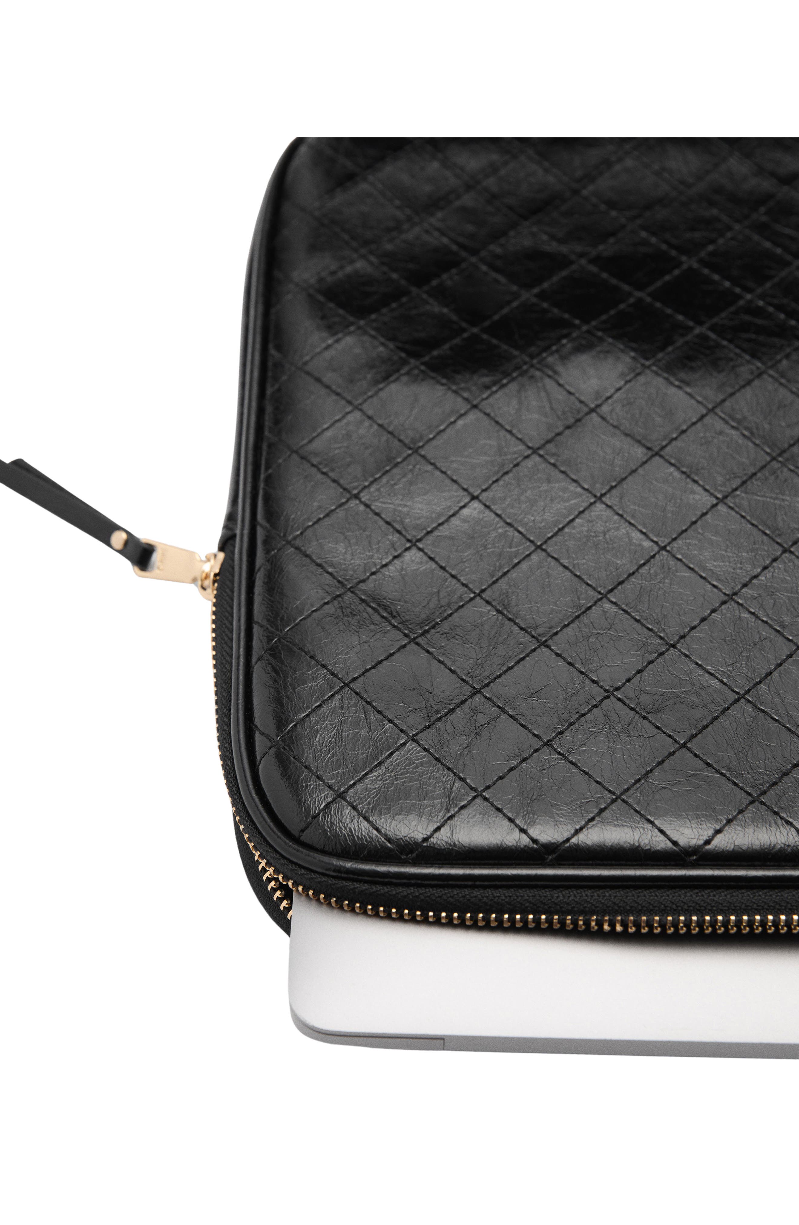 MANGO Diamond Stitch Faux Leather Laptop Case, Alternate, color, 