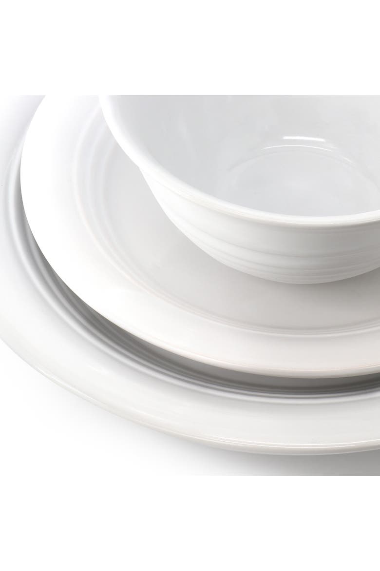 32 Piece Stoneware Dinnerware and Flatware Combo Set, Alternate, color, White
