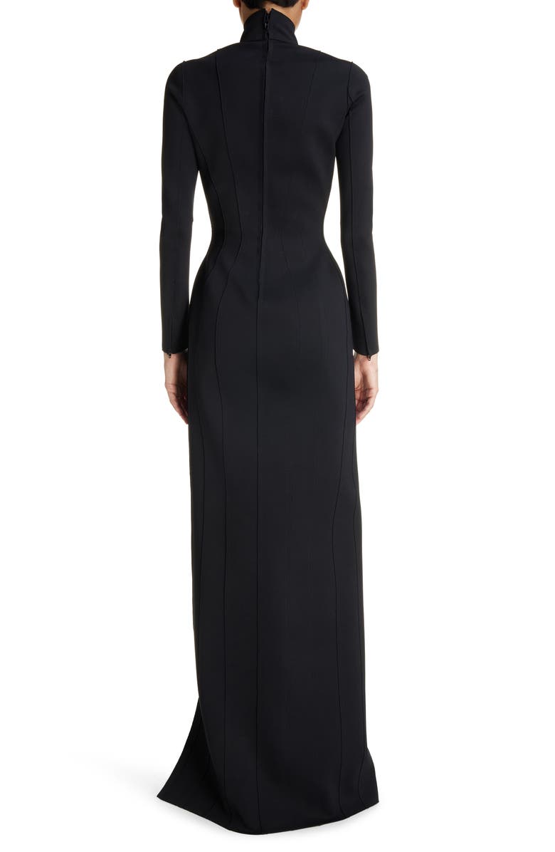 Balenciaga Raised Seam Long Sleeve Fitted Gown, Alternate, color, 