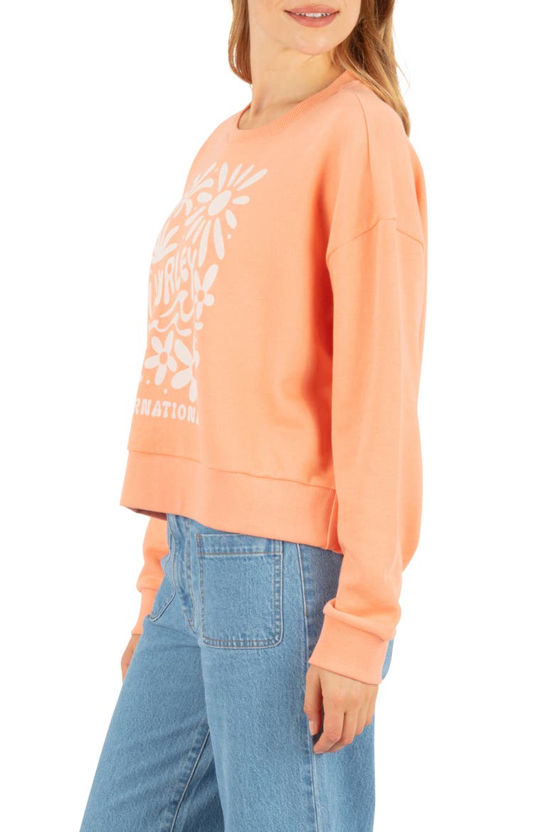 Flourish Graphic Boxy Sweatshirt, Alternate, color, PAPAYA PUNCH