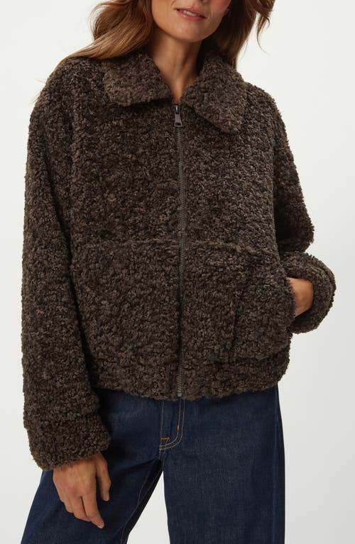 Michael Stars Ziggy Shaggy Faux Shearling Jacket In Brown