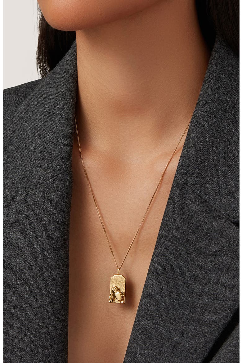 Zodiac Pendant Necklace, Alternate, color, GOLD - AQUARIUS
