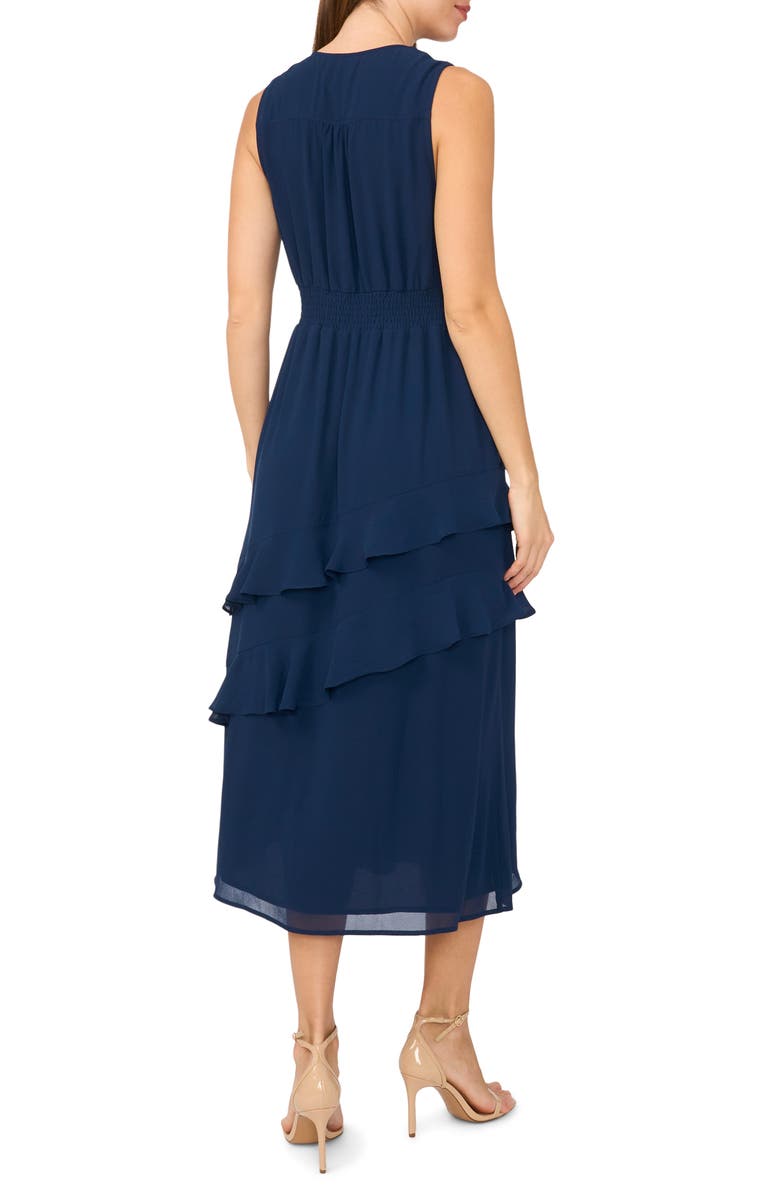 Parker V-Neck Tiered Midi Dress, Alternate, color, Classic Navy