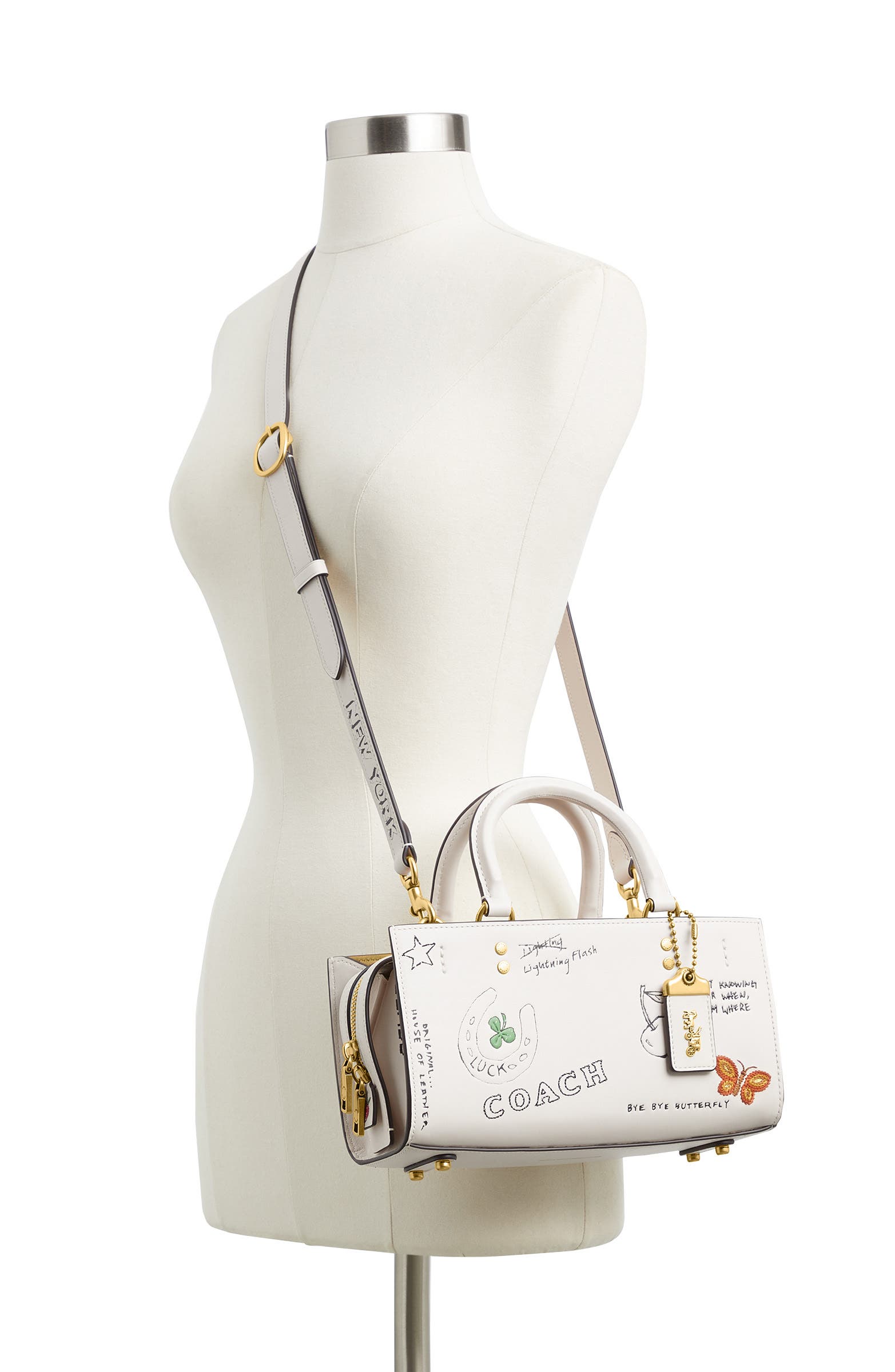 COACH Rogue Sketch Print Leather Top Handle Bag, Alternate, color, 