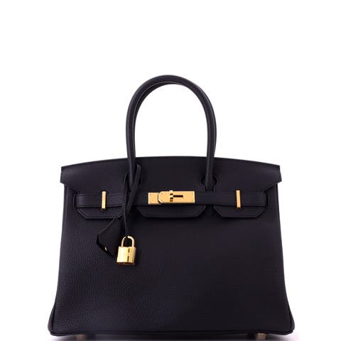 Birkin Handbag Black Togo with Gold Hardware 30