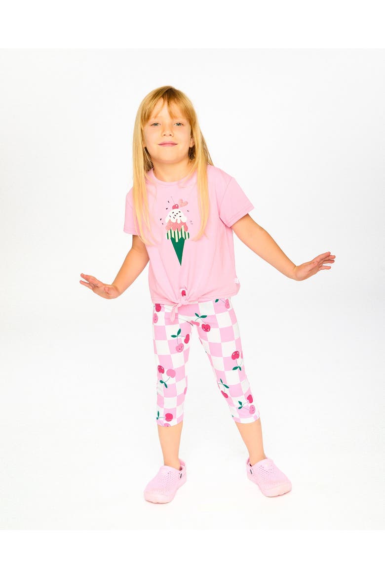 Organic Cotton Jersey Cherries Slim Fit Capri, Alternate, color, Pink Printed Cherries
