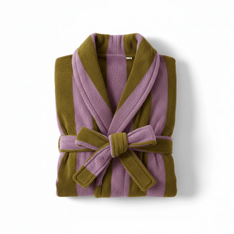 Ultra Soft Retro Whimsical Stripe Bath Robe