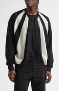 FRENCKENBERGER Sunray Stripe Cashmere Bomber Cardigan