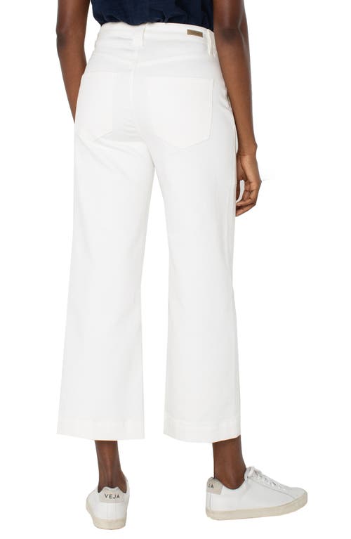 Liverpool Los Angeles Stride Patch Pocket Super High Waist Crop Wide Leg Jeans In Bone White