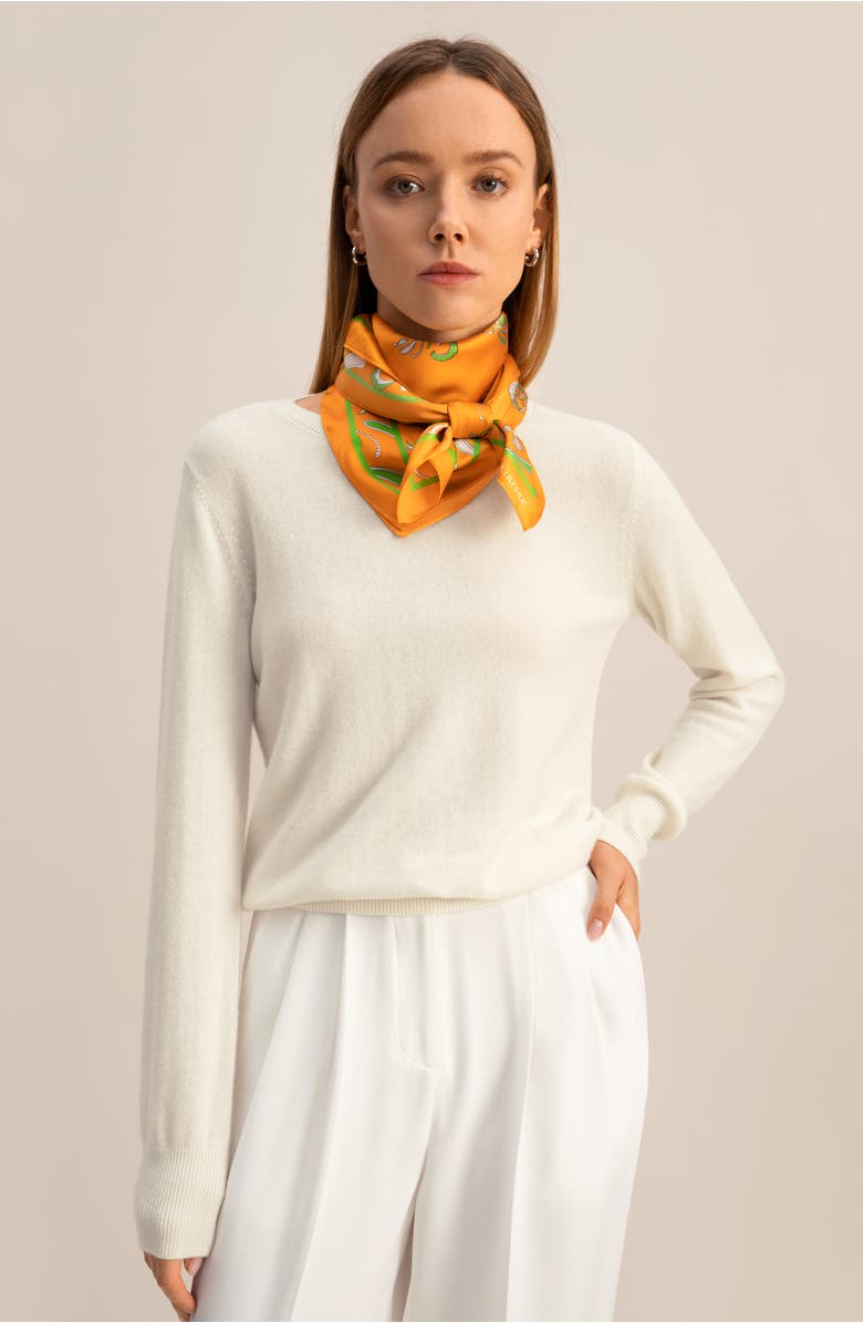 Lilysilk Women's Cashmere Super Soft Crewneck Sweater, Alternate, color, Natural White