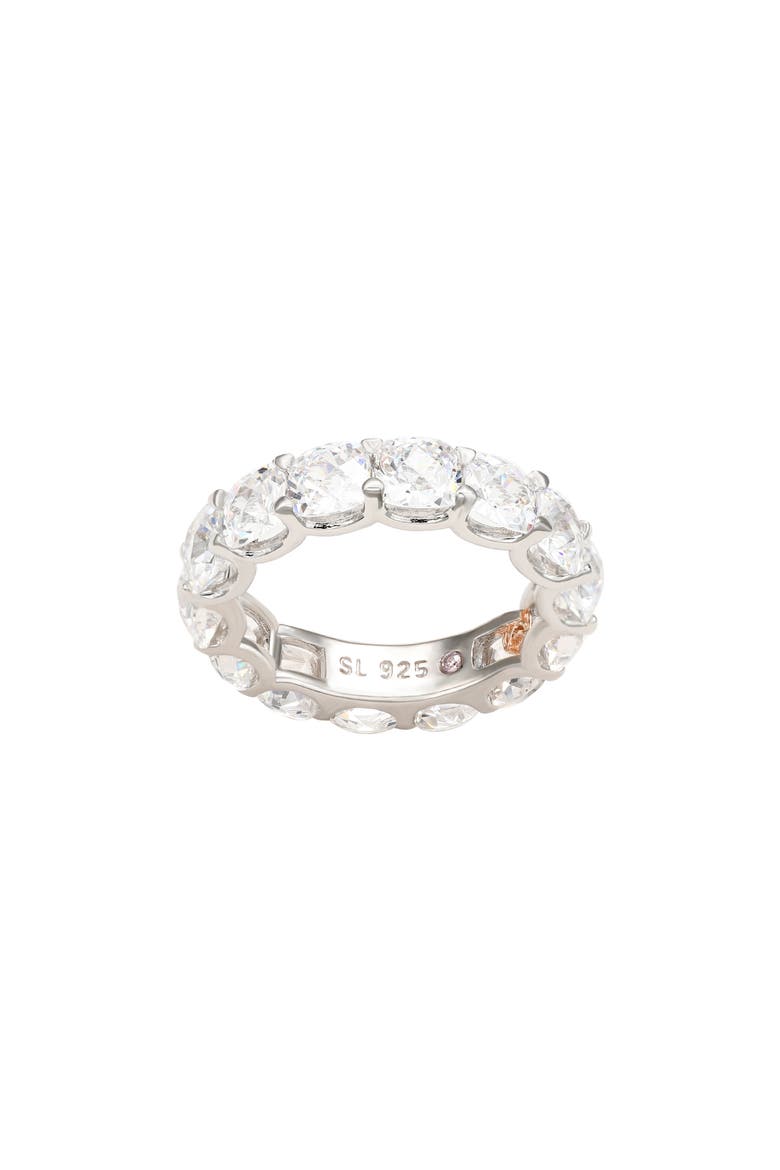 Cubic Zirconia Eternity Band Ring, Alternate, color, WHITE