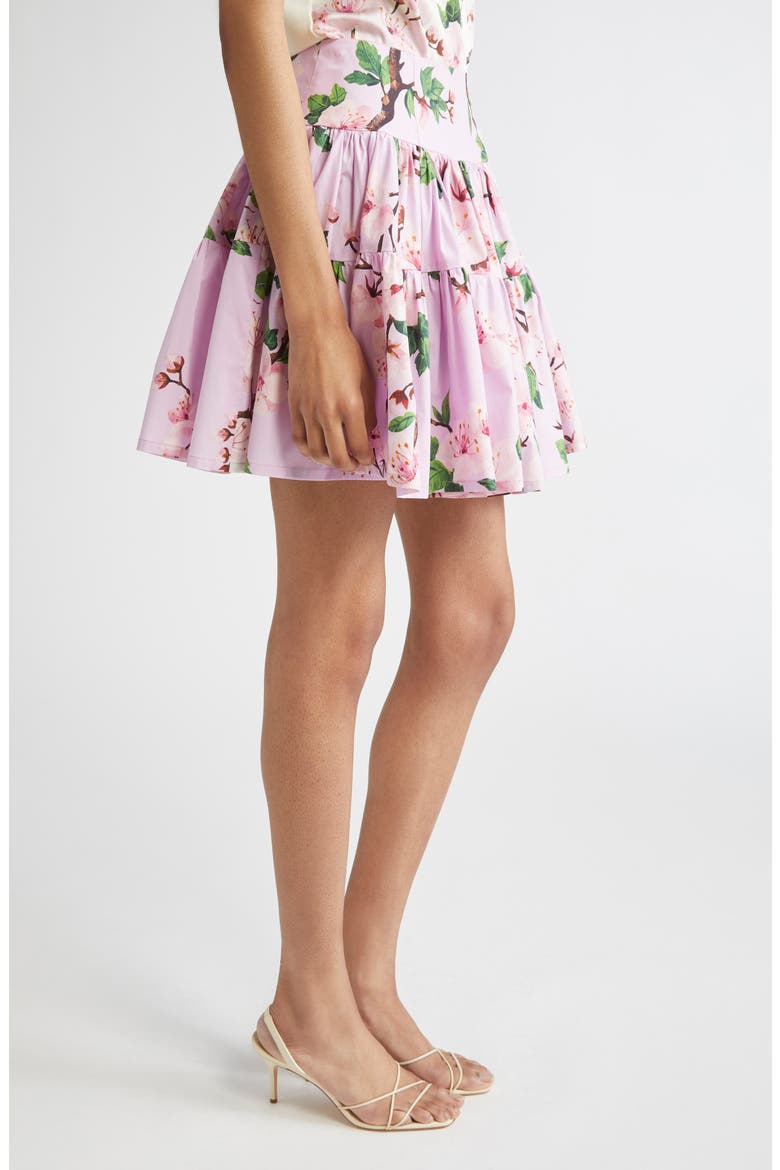 Cherry Blossom Poplin Miniskirt, Alternate, color, PINK/ LILY