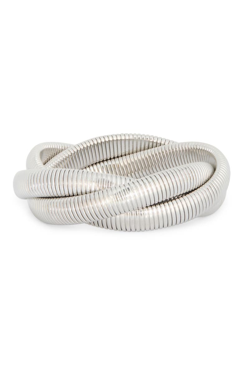 Woven Snake Chain Bracelet, Main, color, SILVER