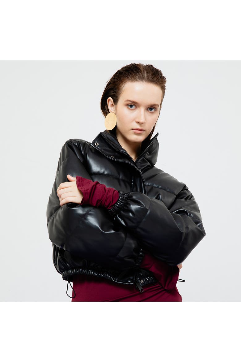 Lyra Quilted Leather Jacket, Main, color, Black