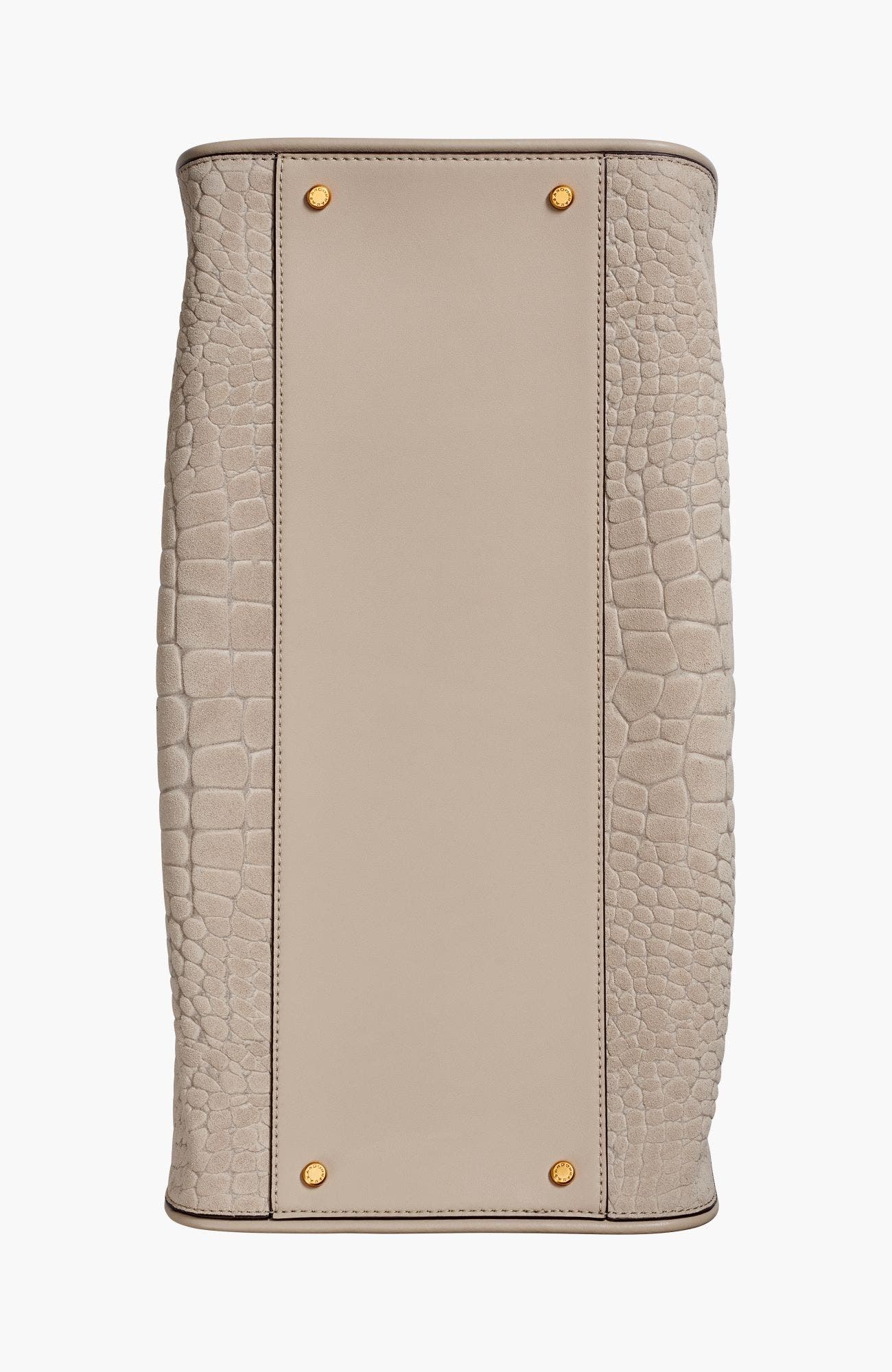 Satin Croc-Effect Suede Tote, Alternate, color, Moth