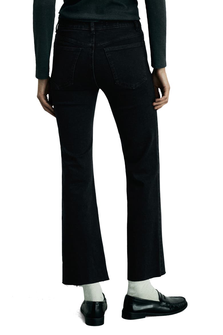Raw Hem Crop Flare Jeans, Alternate, color, BLACK DENIM