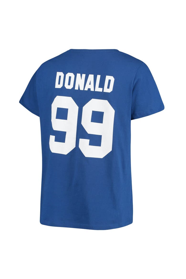 Women's Fanatics Branded Aaron Donald Royal Los Angeles Rams Plus Size Name & Number V-Neck T-Shirt, Alternate, color, Royal