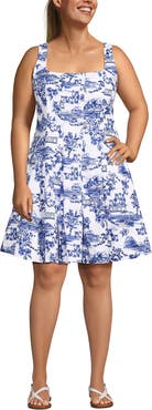 Lands' End Princess Seam Poplin Above the Knee Dress