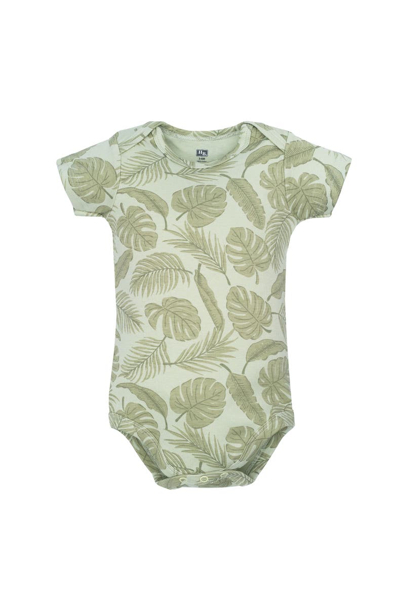 Hudson Baby Comfortable Cotton Bodysuits 5Pk, Alternate, color, Beige Safari