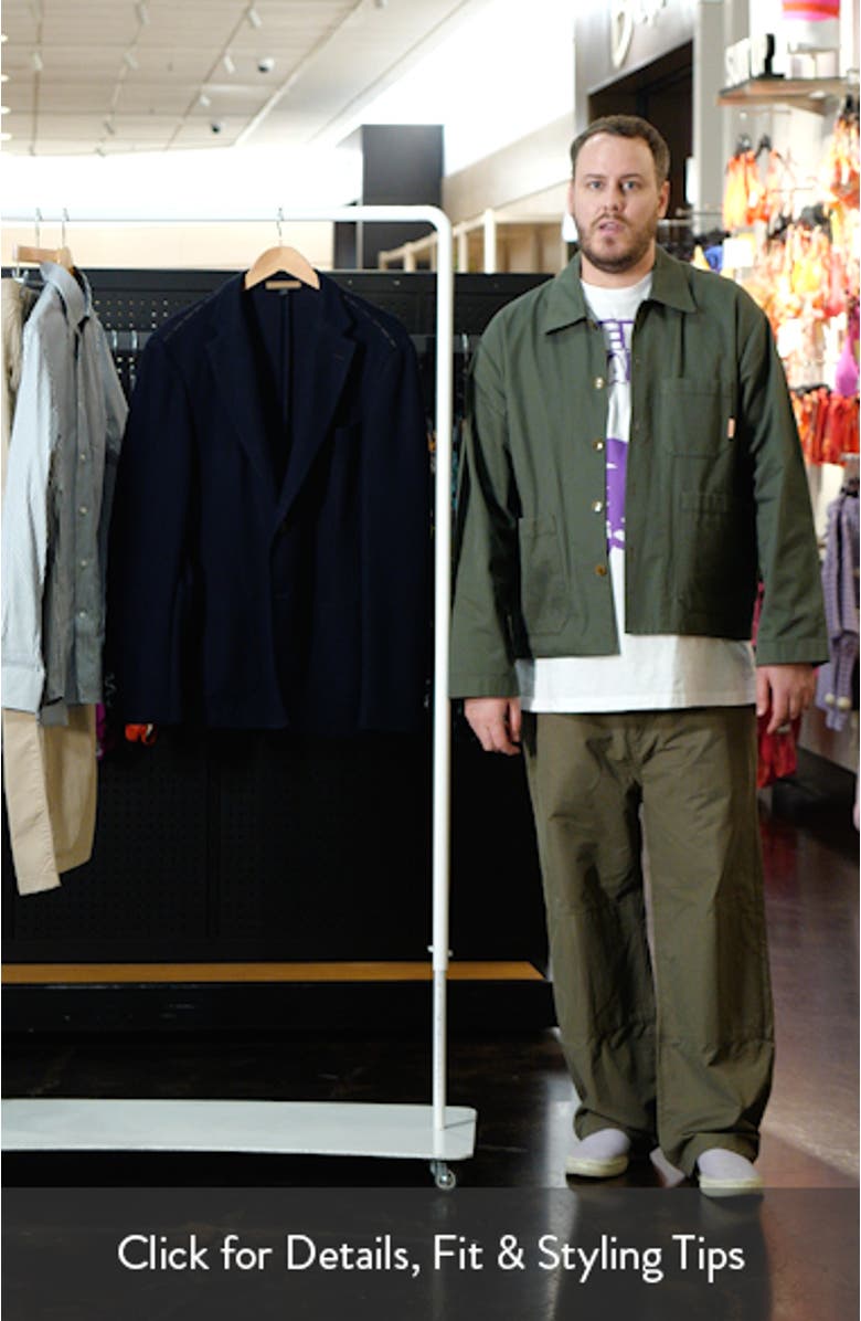 Heston Slim Fit Navy Textured Wool & Cotton Sport Coat, sales video thumbnail