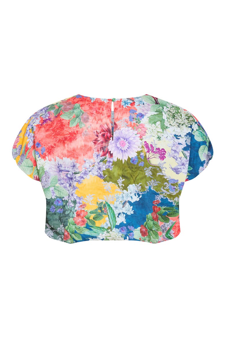 Sarina Cotton Crop Bubble Top, Alternate, color, FOOLS FLORAL