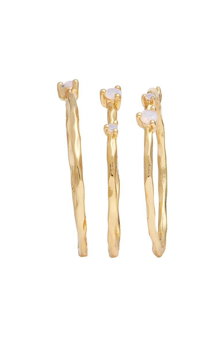 Cleo Set of 3 Stacking Rings, Alternate, color, WHITE OPALITE/ GOLD