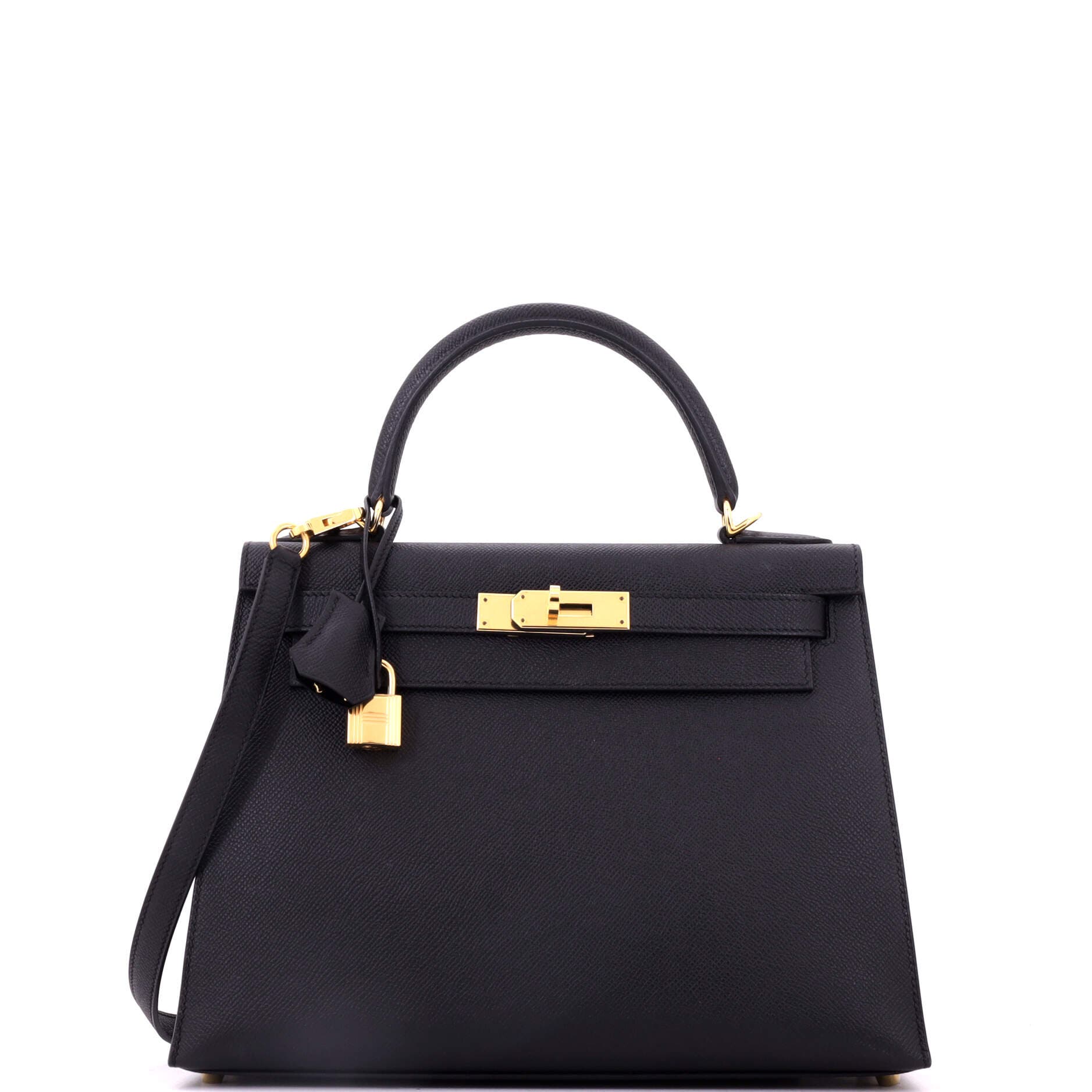 Kelly Handbag Black Epsom with Gold Hardware 28, Main, color, Black
