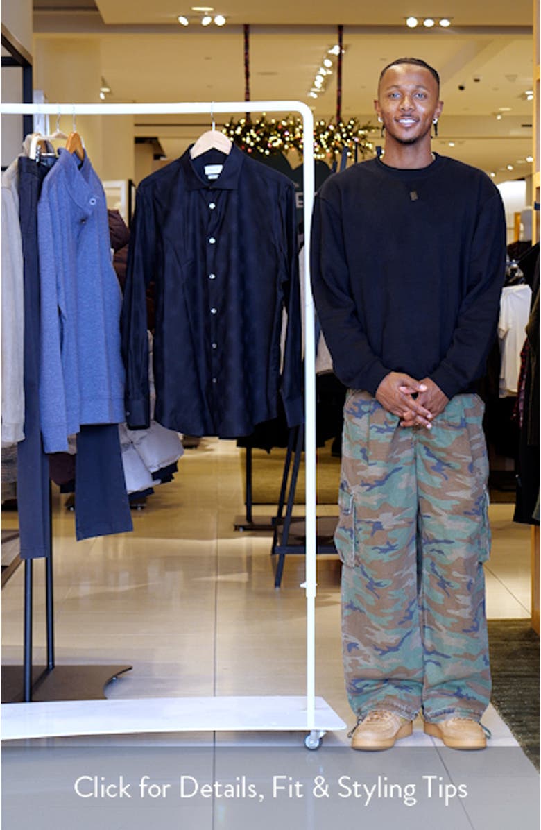 Axel Shaped Fit Jacquard Button-Up Shirt, sales video thumbnail