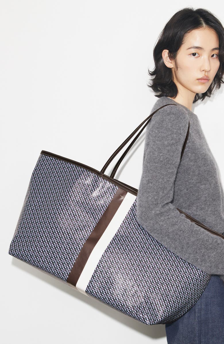 Tory Burch The Racer XL Tote, Alternate, color, Blue