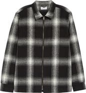 Saturdays NYC Ryan Plaid Flannel Zip Front Shirt Jacket