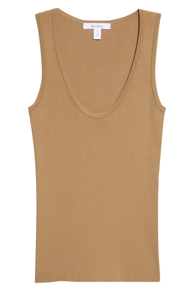 Scoop Neck Ribbed Sweater Tank, Alternate, color, KAKI