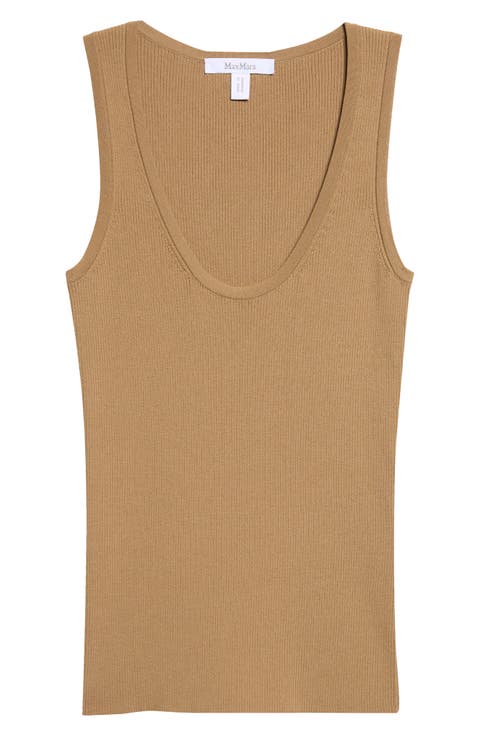 Scoop Neck Ribbed Sweater Tank