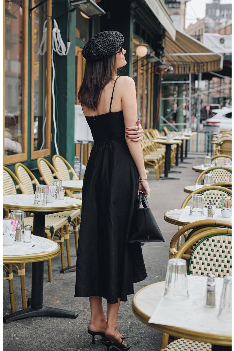 x Styled by COCO! Josefina Linen Blend Dress, Alternate, color, BLACK