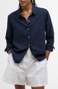 Barbour Marine Linen Button-Up Shirt