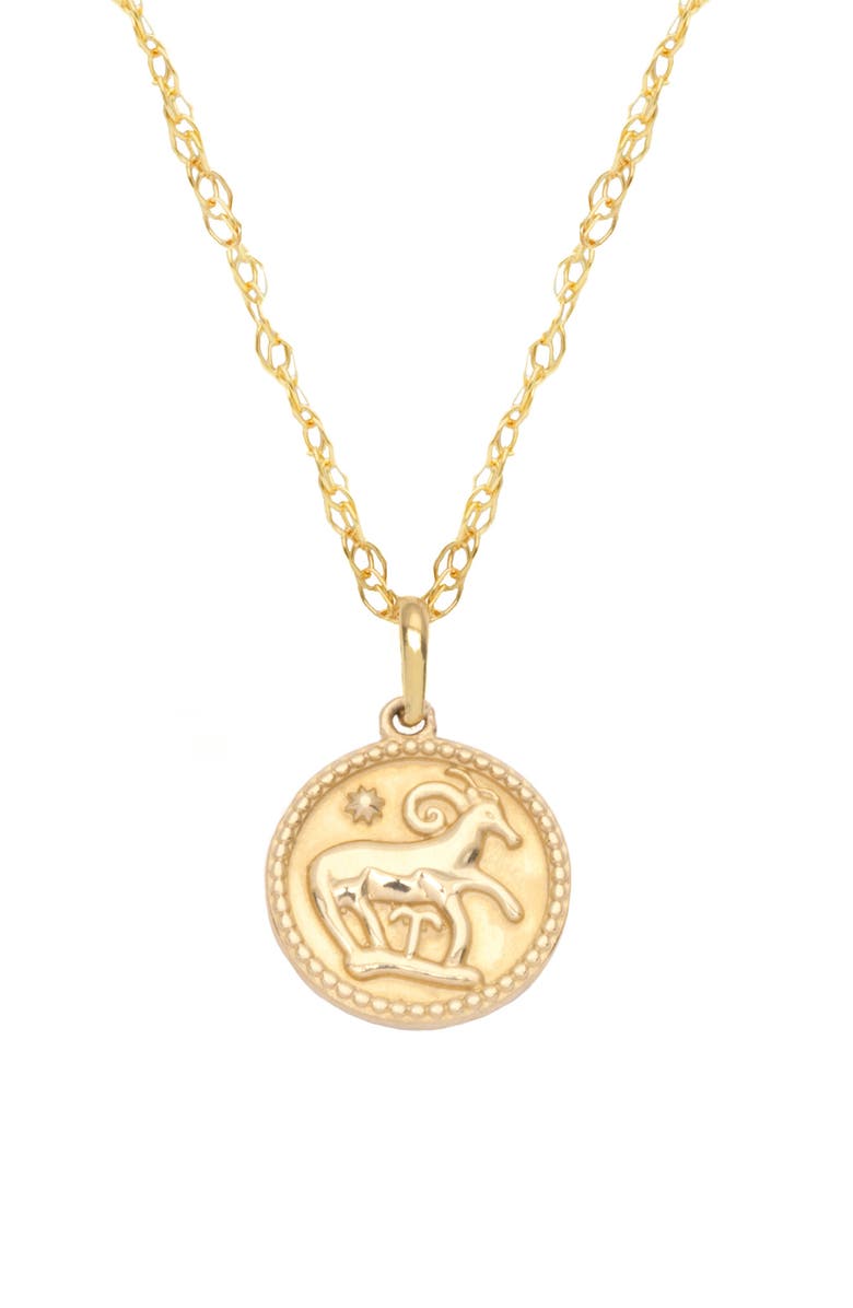 STONE AND STRAND Zodiac Coin Pendant Necklace, Main, color, 